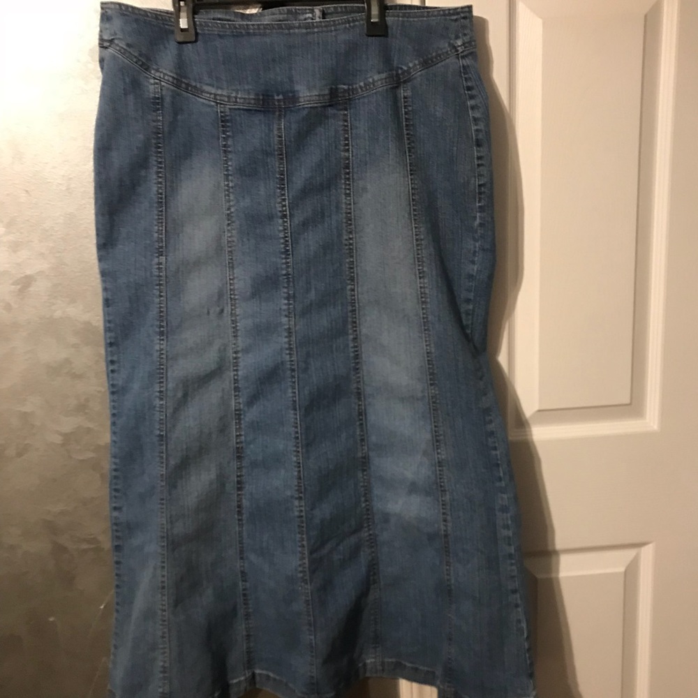 Long denim skirt
